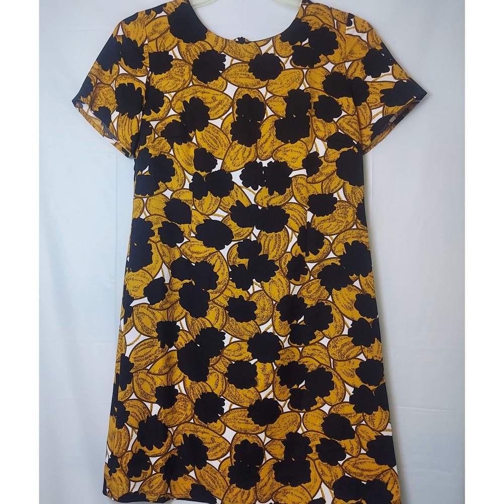 Molly Bracken Premium Floral Print Mini Dress - Yellow Black Women's Small